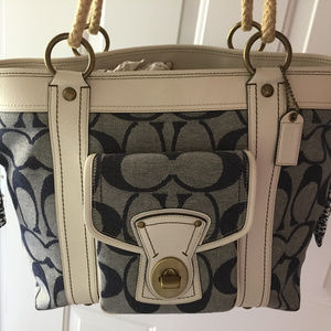 Coach Resort Denim Weekend Tote.